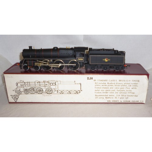 62 - OO Gauge Kit Built DJH K53 4-6-0 BR lined black Std Class 5 loco No.73050 fitted with Portescap Moto... 