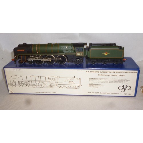 64 - OO Gauge Kit Built DJH K57 4-6-2 BR green Britannia Class loco No.70045 “Lord Rowallan” with BR1D ty... 