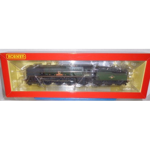 77 - Hornby (China) 4-6-2 BR green Rebuilt West Country Class loco professionally Renumbered 34001 & Rena... 