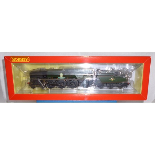 88 - Hornby (China) 4-6-2 BR green Rebuilt Battle of Britain Class loco professionally Renumbered 34056 &... 