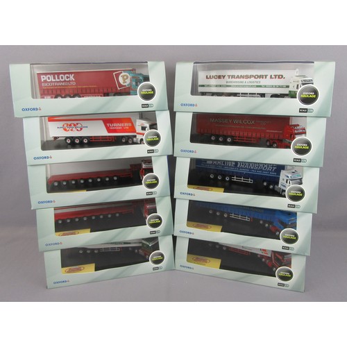 588 - OXFORD DIECAST Haulage 1:76 group of Articulated Trucks. Mint in Near Mint to Mint Boxes. (10)