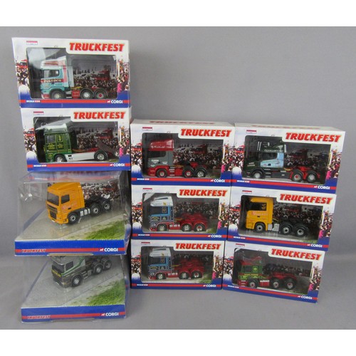 598 - CORGI 1:50 TRUCKFEST to include 2x CC13220, 2x CC13223, CC13702, CC13704, CC12817, CC13802, CC13218 ... 