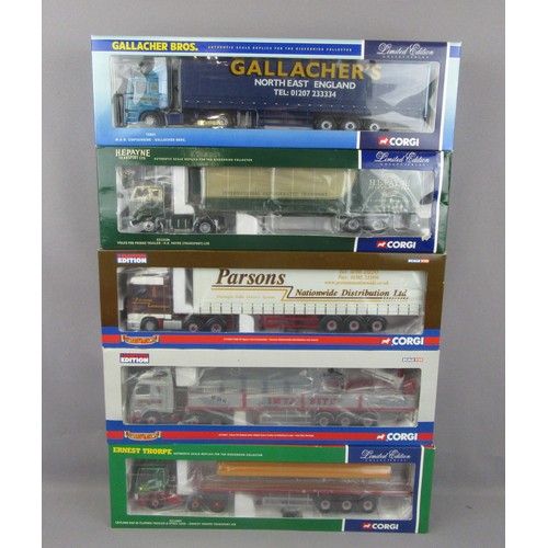 599 - CORGI 1:50 TRUCKS to include 75803 Gallacher Bros, CC12427 Inta-Site, CC13106 H.E. Payne, CC11805 Er... 