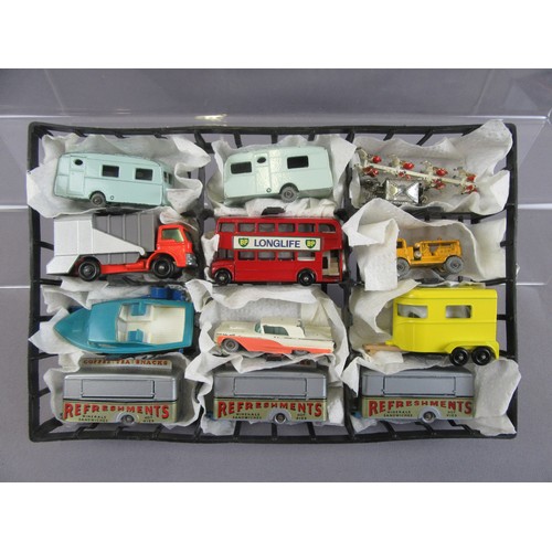 26 - MATCHBOX 1-75 Regular Wheels, group of 25 in plastic carry case to include 3x No.74 Refreshment Cant... 