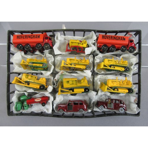 41 - MATCHBOX 1-75 Regular Wheels, group of 36 in 2 plastic carry case to include 6x Caterpillar Bulldoze... 