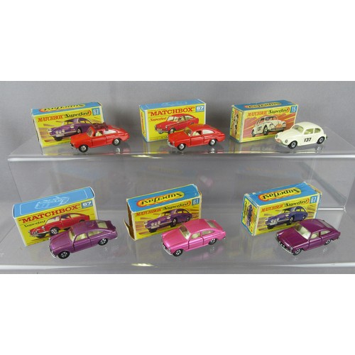 88 - MATCHBOX SUPERFAST, 5X No.67 VW1600tl and No.15 Volkswagen 1500. Excellent to Near Mint in Poor to G... 