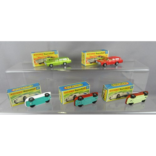 90 - MATCHBOX SUPERFAST, 3x No.41 Ford GT and 2x No.73 Mercury Commuter. Excellent to Mint in Good to Nea... 