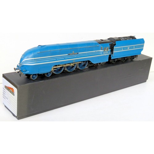 O GAUGE Streamlined Coronation Class 4-6-2 “Coronation” Loco and Tender No. 6220 LMS blue with silver stripe, (Kit-built) appears to have been built and painted to an Excellent standard in Good Ellis Clark Foam-lined Storage Box
