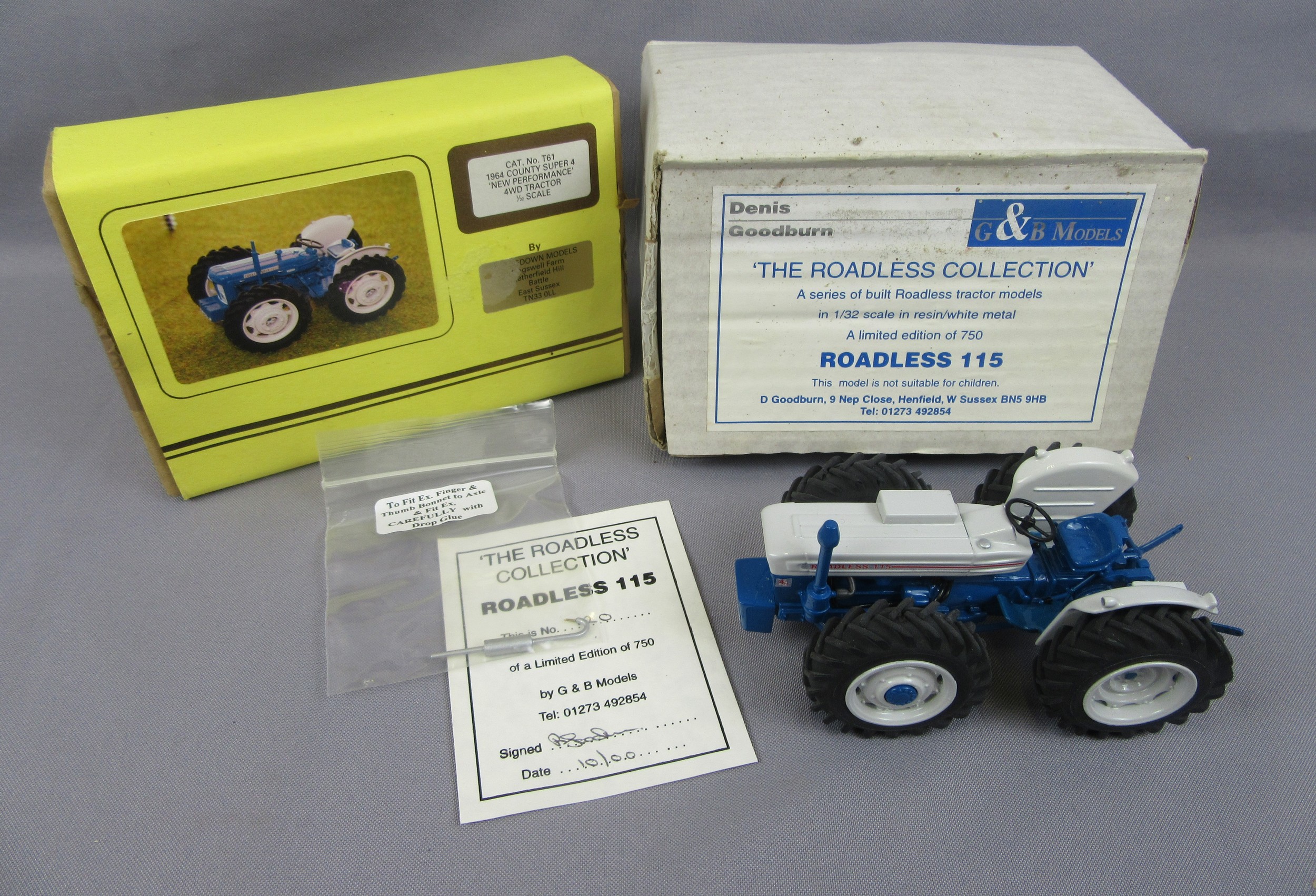 Denis Goodburn G&B Models 1:32 Roadless 115 Tractor, resin/white metal ...