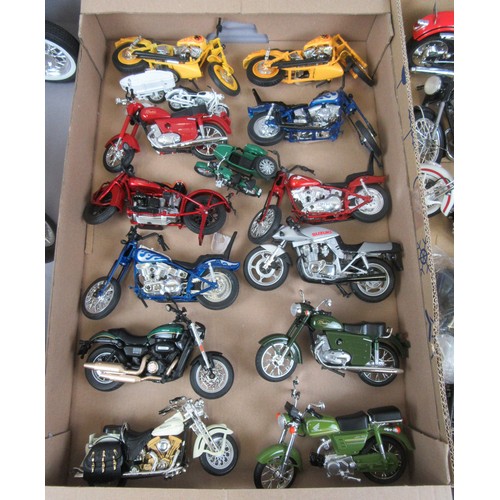 MOTORCYCLE MODELS, group of unboxed examples in various scales to ...