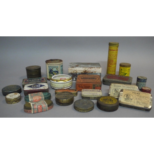 90 - A quantity of early 20th century and later printed tins to include Seabury's Oxide Plaster, Stothert... 