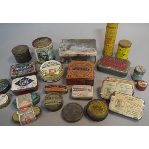 90 - A quantity of early 20th century and later printed tins to include Seabury's Oxide Plaster, Stothert... 