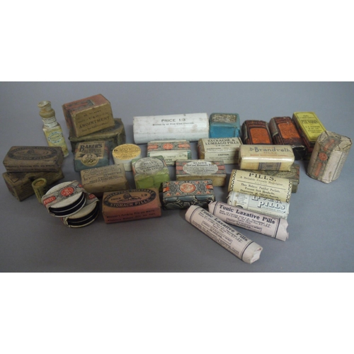 92 - A quantity of early 20th century packaging to include Whelpton's Vegetable Purifying Pills, Baker's ... 