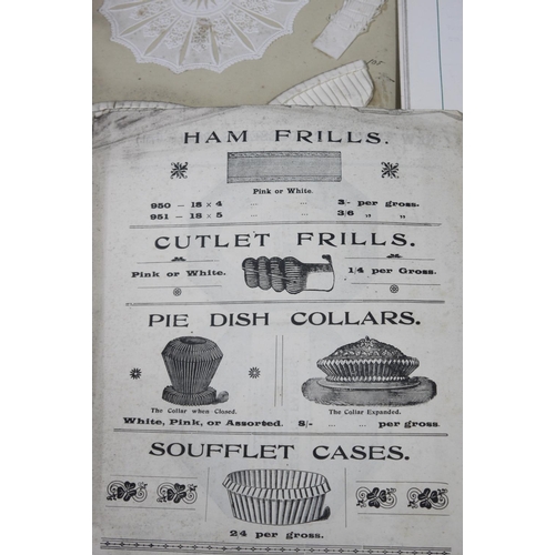 98 - A late 19th/early 20th century sample book for paper and foil doilies, fruit cups and cake bands, to... 