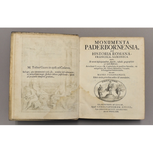 20 - Fürstenberg (Ferdinand von), Monumenta Paderbornensia, 2 parts in 1, additional engraved portriat f... 