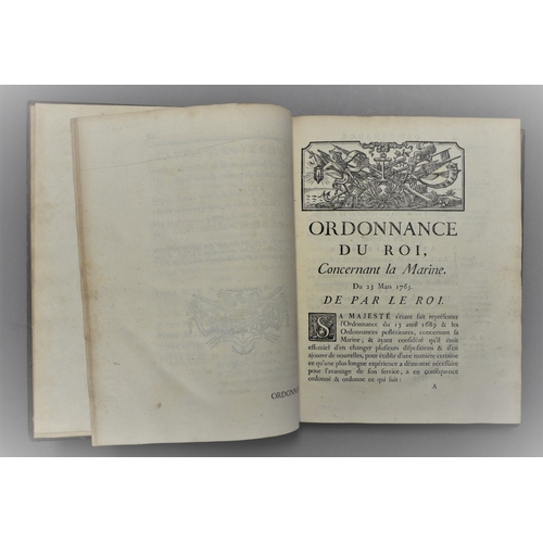 36 - .-, Ordonnance du Roi, concernament la Marine. Du 25 Mars 1765; bound with ...Portant règlement sur ... 