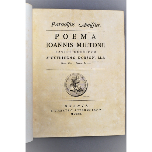 38 - Binding.- Milton (John) William Dobson (trans.), Paradisus Amissus, 2 vol., portrait vignettes on ti... 