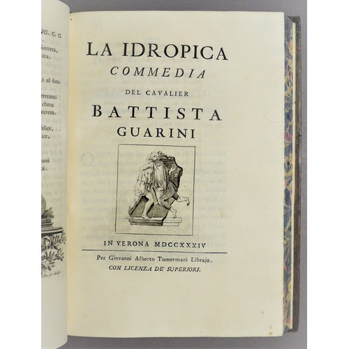 39 - Guarini (Battista), Opere, 4 vol., additional engraved titles, vignettes to title and throughout, co... 