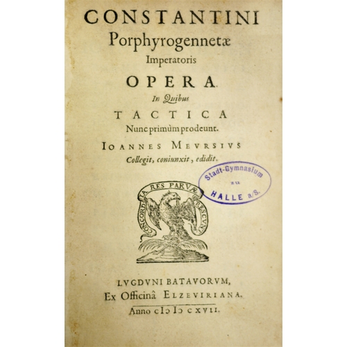 129 - Constantine VII.- Porphyrogenitus and Meursius (Joannes, ed.) , Opera in Quibus Tactica nunc Primum ... 