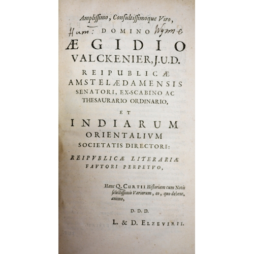 130 - Curtius.- Quintus Curtius Rufus, Historia Alexandri magni Regis Macedonum...., engraved frontispiece... 