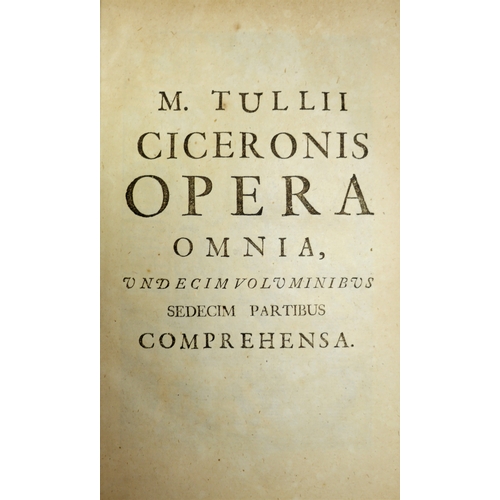 135 - Cicero, Marcus Tullius, Opera, 11 vol. in 16, additional engraved titles, titles in red and black, ... 