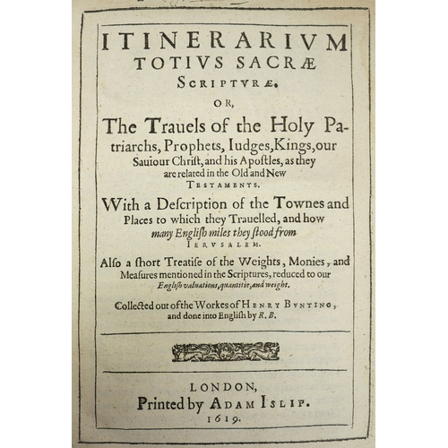 167 - Bünting (Heinrich), Itinerarium Sacrae Scripturae, Or, The Travels of the Holy Patriarchs, FIRST ENG... 