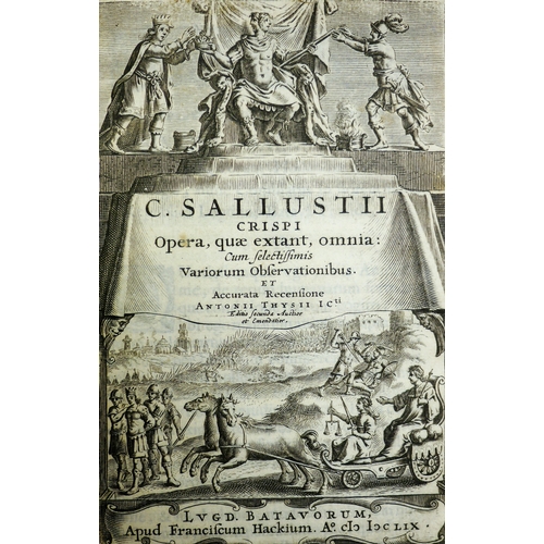 169 - Sallustius.- Crispus Caius, Opera, quae extant omnia, engraved title, woodcut devices and initials,... 