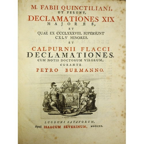 192 - Quintilianus (Marcus Fabius), Declamationes, title in red and black, title vignette, contemporary v... 