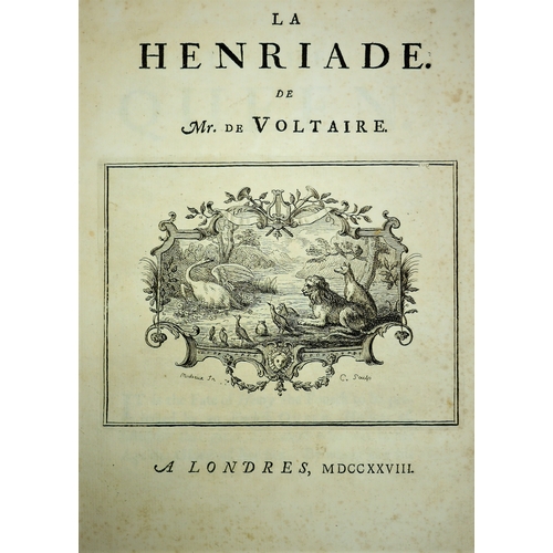 209 - Voltaire (Francois Marie Arouet de), La Henriade, engraved frontispiece and  10 plates, title vignet... 