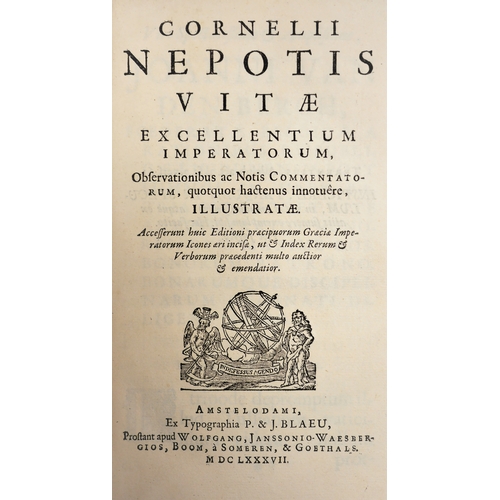 221 - Nepos (Cornelius), Vitæ excellentium imperatorum, additional engraved title, wood-engraved title vi... 