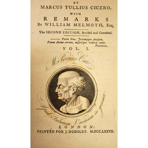 226 - Cicero (Marcus Tullius), The Orations,  3 vol., 1745; Of the Nature of the Gods,1775; Cato, or an Es... 