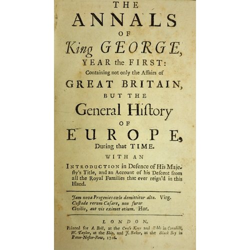 227 - .-, Annals King George, 6 vol., engraved portrait frontispiece vol. 1, mottled calf, gilt, spine gi... 