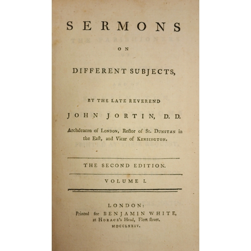 229 - Jortin (John) , Sermons on Different Subjects, 7 vol., 1774-72; Discourses concerning truth, 3 vol i... 