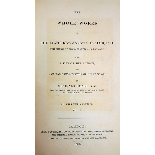 232 - Binding.- Taylour (Rev. J.) , Whole Works, 15 vol., fine crushed black morocco, ruled in gilt, 8vo, ... 