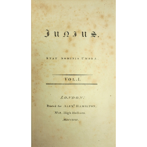 233 - Junius.-, Stat Nominis Umbra, 2 vol., tree calf, ruled in gilt, spine gilt, morocco spine labels, A.... 