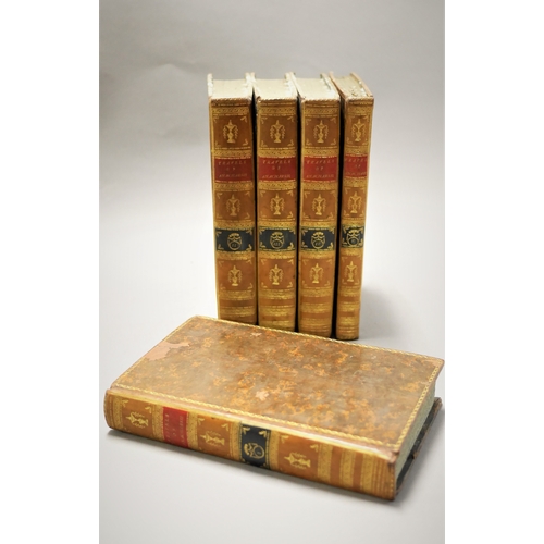 246 - Barthelemi (Abbe) , Travels Anacharsis, 4+1 vol.,contemporary tree calf, ruled in gilt, spine gilt, ... 