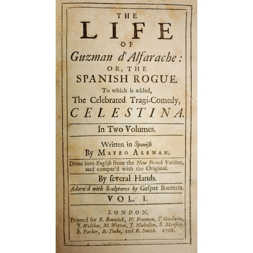 253 - Aleman (Mateo) , The Life of Guzman Alfrache, 2 vol., contemporary panelled calf, spines gilt, moroc... 