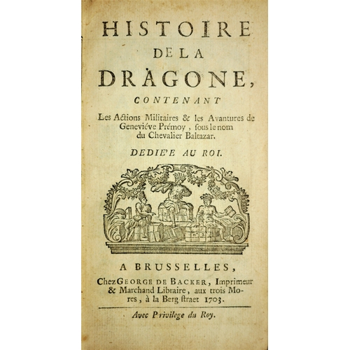 286 - Anon. [M.M.], Histoire de la Dragone, engraved frontispiece, eighteenth century speckled  calf, spi... 