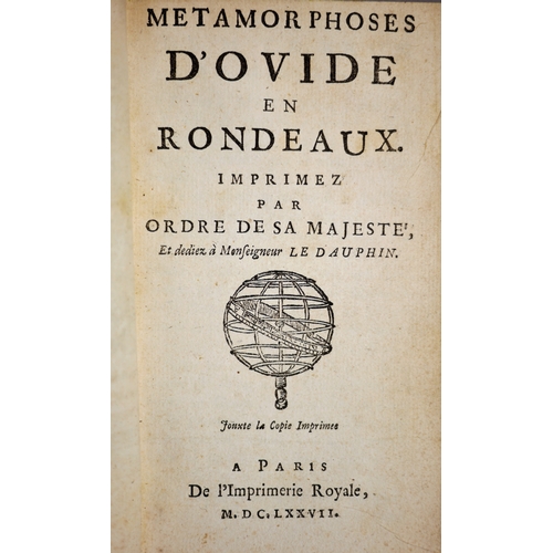 290 - Ovid.- Ovidus Naso (Publius)[Isaac Benserade], Metamorphoses D'Ovide en Rondeaux, additional engrave... 