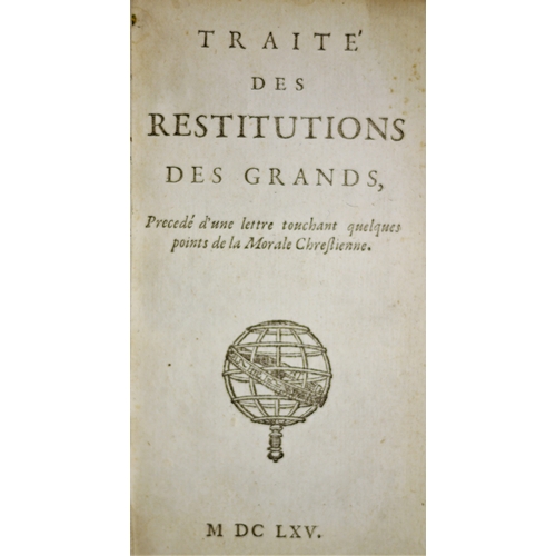 347 - [Joly (Claude)], Traité des Restitutions des Grandes, woodcut title vignette, near-contemporary spe... 