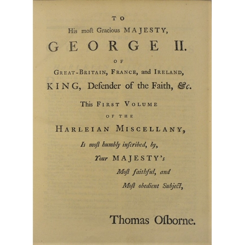 59 - Johnson (Samuel, compiler), The Harleian Miscellany, vol. 1 second edition, vols 2-8 FIRST EDITION,... 