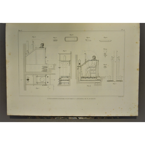 69 - Dumas (Jean Baptiste), Traité de chemie Applique aux Arts - Atlas volume, 148 engraved plates, near-... 