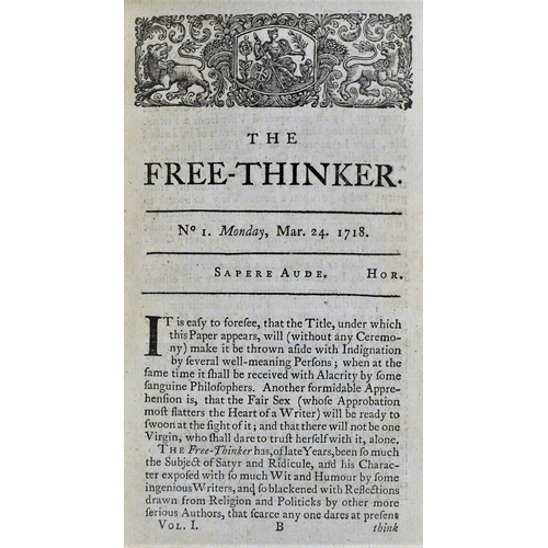 81 - Phillips (Ambrose), The Free-Thinker: or Essays of Wit and Humour, third edition, 3 vol., title in r... 