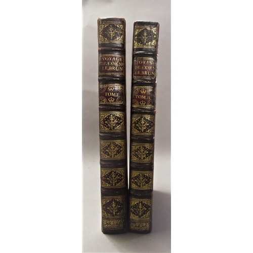 88 - Bruyn (Cornelius de), Voyages depar La Muscovie en Perse, FIRST FRENCH EDITION, 2 vol., half-title... 