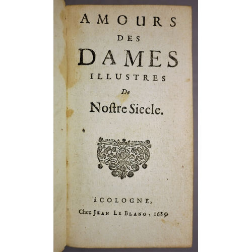 604 - Fine Binding.-, Amours des Dames Illustres de Nostre Siecle, engraved frontispiece, woodcut title vi... 