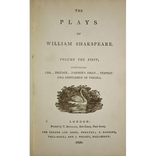 616 - Shakespeare (William), The Plays, 12 vol., half-title vol. 1, engraved title vignette, contemporary ... 