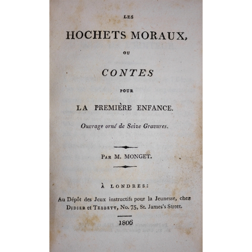 622 - Monget (Mr.), Les Hochets Moraux ou Contes pour la Premier enfance, frontispiece and 15 engraved pla... 