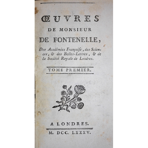 623 - Bindings.- French Poetry.-, Poéies de Monsieur le Marquis de la Farre, 1777 § Oeuvres du Chevalier d... 