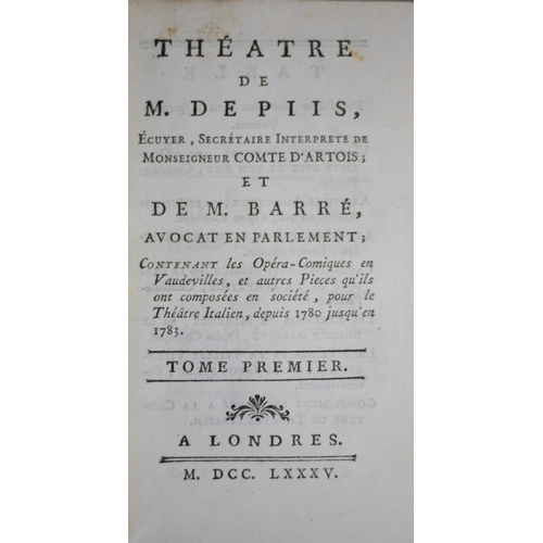 623 - Bindings.- French Poetry.-, Poéies de Monsieur le Marquis de la Farre, 1777 § Oeuvres du Chevalier d... 