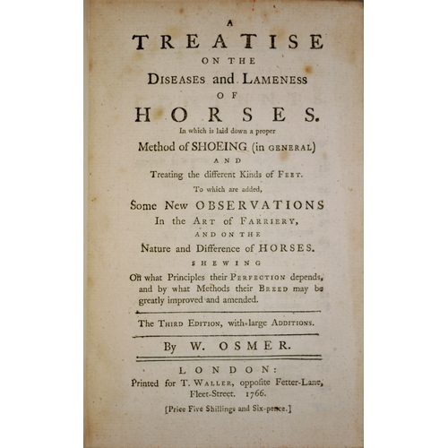 631 - Osmer (William), A Treatise on the Diseases and Lamness of Horses, third edition, contemporary speck... 